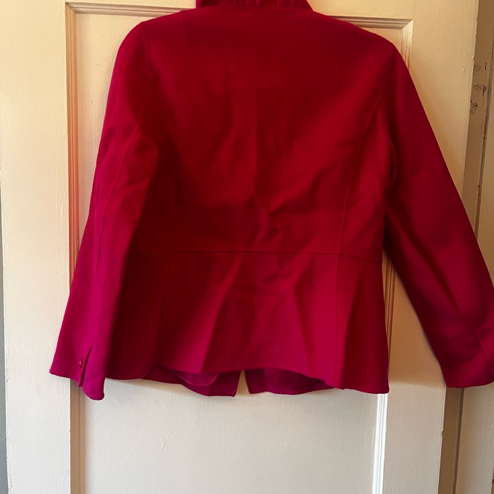 Talbots Pink Ruffle collar Blazer - Picture 4 of 8